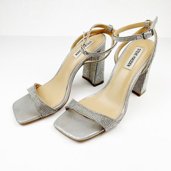 Steve Madden Silver Glitter Heels - Picture 4 of 11
